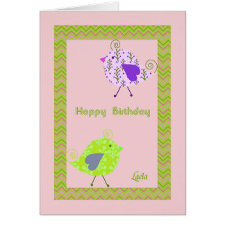 Birthday Card for Laela with Designer Birds