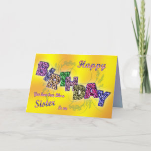 Birthday card for like a sister with floral text
