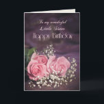 Birthday card for Little Sister with pink roses<br><div class="desc">Three beautiful pink roses to send to your little sister on her birthday. A gorgeous Birthday card for a sister that you can customize to convey your own sentiments.</div>