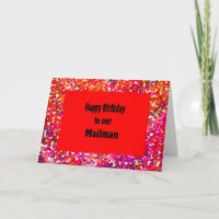 Birthday Card for Mailman Red Design