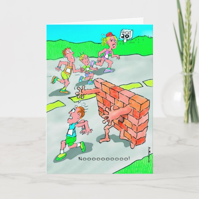 Birthday Card for Marathoner - Don't Hit the Wall (Front)