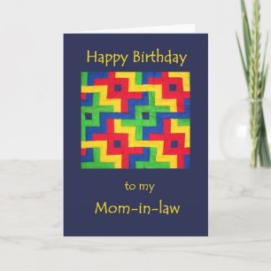Birthday Card for Mom-in-Law - Patchwork Quilt