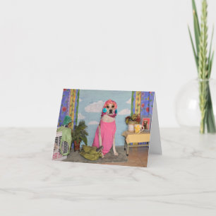 Birthday card for mom using photo of dog in drag