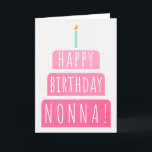 Birthday Card for Nonna<br><div class="desc">Birthday Card for Nonna. If you call your grandmother Nonna instead of Grandma, this birthday card is perfect for her. (Nonna means grandmother in Italian.). Your nonna also will love this birthday card's gradient ombre pink design with a birthday cake that says "Happy birthday Nonna!" Make this card customizable! Click...</div>