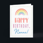 Birthday Card for Nonna<br><div class="desc">You call your grandmother Nonna, not Grandma. (Nonna means grandmother in Italian.) Imagine how excited Nonna will be to receive a birthday card addressed especially to her! Your nonna also will love this card's cute, watercolor-inspired boho rainbow design that says "Happy birthday Nonna!" Make this card customizable! Click "Edit Design",...</div>