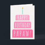 Birthday Card for Papaw<br><div class="desc">Birthday Card for Papaw. If you call your grandfather Papaw instead of Grandpa, this birthday card is perfect for him. Your papaw also will love this birthday card's gradient ombre pink design with a birthday cake that says "Happy birthday Papaw!" Make this card customizable! Click "Edit Design", "Inside Bottom/Right: Text...</div>