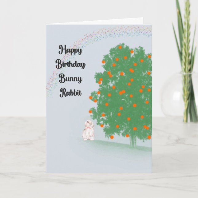 Birthday Card for Pet Bunny (Front)