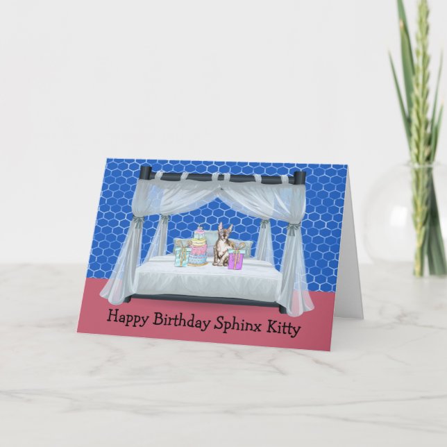 Birthday Card for Pet Sphinx Cat (Front)