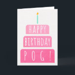 Birthday Card for Pog<br><div class="desc">Birthday Card for Pog. If you call your grandmother Pog instead of Grandma, this birthday card is perfect for her. (Pog means grandmother in Hmong.). Your pog also will love this birthday card's gradient ombre pink design with a birthday cake that says "Happy birthday Pog!" Make this card customizable! Click...</div>