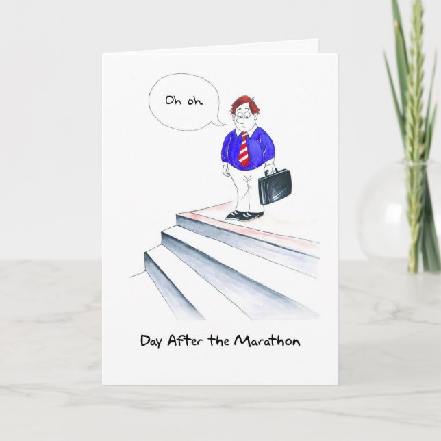 Birthday Card for Runner - Oh Oh Stairs (Front)