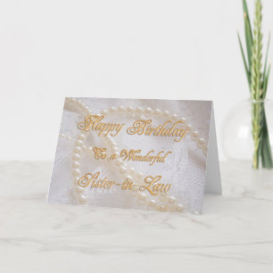 Birthday card for sister-in-law with pearls