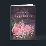 Birthday card for sister-in-law with pink roses<br><div class="desc">Three beautiful pink roses to send to your sister-in-law on her birthday. A gorgeous Birthday card for your sister-in-law that you can customize to convey your own sentiments.</div>