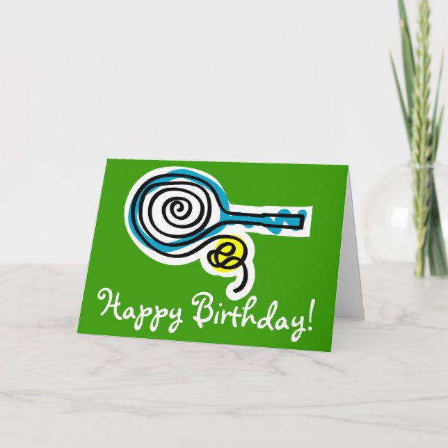 Birthday card for tennis players (Front)