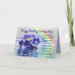 Birthday card for wife with forget me nots<br><div class="desc">Beautiful blue forget-me-nots cast adrift on a lake with a rainbow behind. A beautiful verse completes this unique card perfectly.</div>