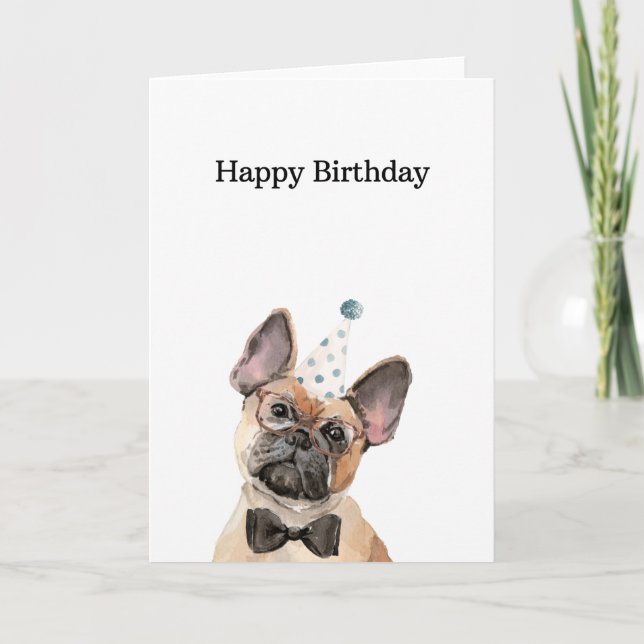 Birthday Card, French Bulldog Card (Front)