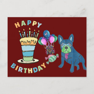 birthday card French Bulldog postcard