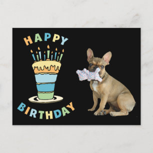 birthday card French Bulldog postcard