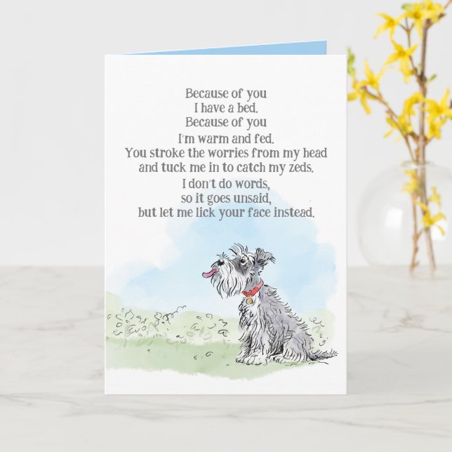 Birthday Card from the Dog (Yellow Flower)