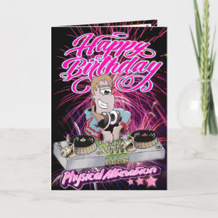 Birthday card girl DJ