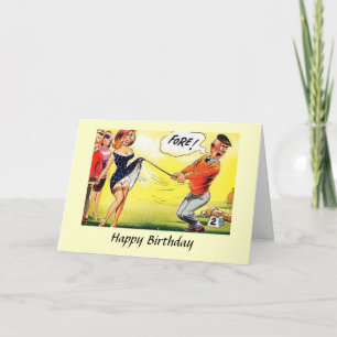 Birthday Card - Golf - Fore !