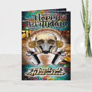 Birthday card graffiti skull