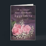 Birthday card, Great grandmother with pink roses Card<br><div class="desc">Three beautiful pink roses to send to your Great grandmother on her birthday. A gorgeous Birthday card for a Great grandmother that you can customize to convey your own sentiments.</div>