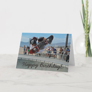 Birthday Card: Guy doing Tricks on his Skateboard Card