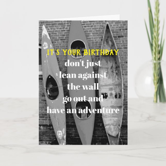 Birthday card humour kayaks photography (Front)