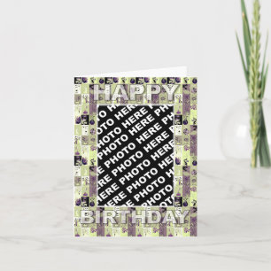 Birthday Card Insert Photo Vintage Floral