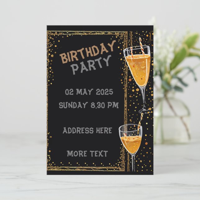 Birthday Card Invitation Announcements (Standing Front)