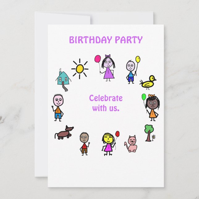 Birthday Card Invitation Kids (Front)