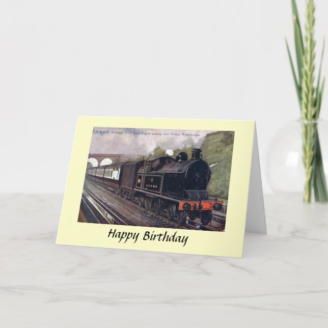 Birthday Card - L & N W R Tank Engine (Front)