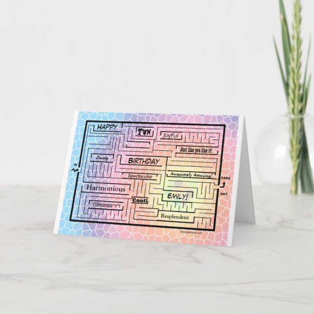 Birthday card/maze for Emily (customizable!) Card (Front)