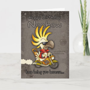 Birthday Card - Nephew Birthday Card - Cockatoo Bi