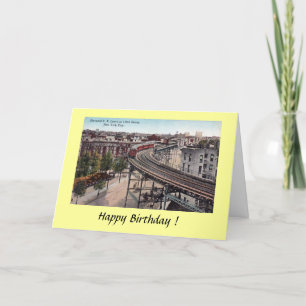 Birthday Card - New York City Elevated RR