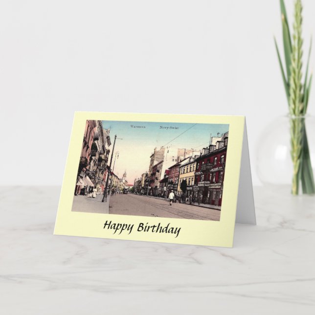 Birthday Card - Nowy Swiat, Warsaw, Poland (Front)
