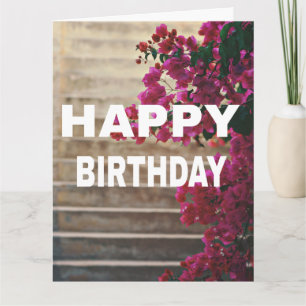 Birthday card on the image of pretty pink roses