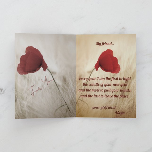 Birthday Card Photo Custom black and white (Inside)