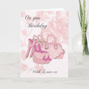 Birthday Card Pink - Shoes And Handbag - Purse