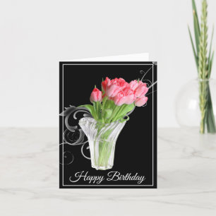 Birthday Card-Pink Tulips Card