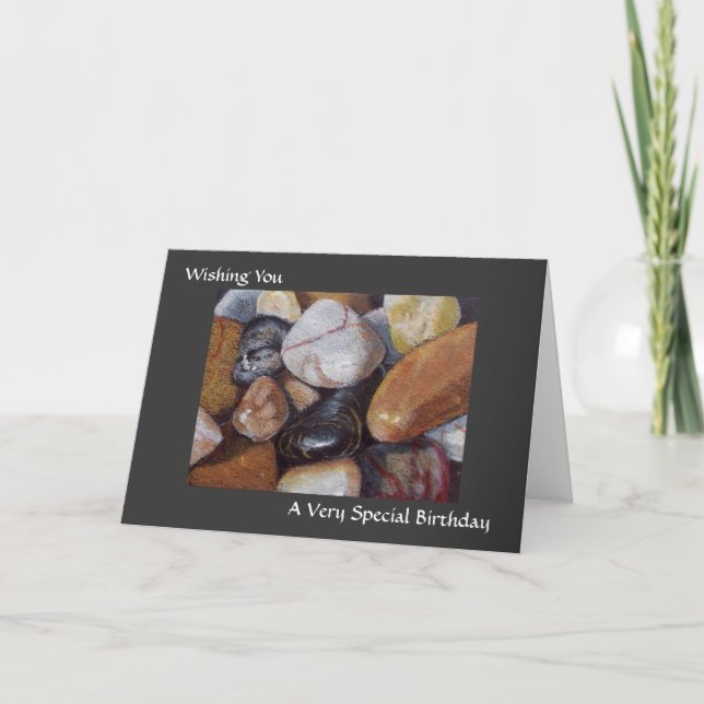 BIRTHDAY CARD RIVER ROCKS (Masculine) (Front)