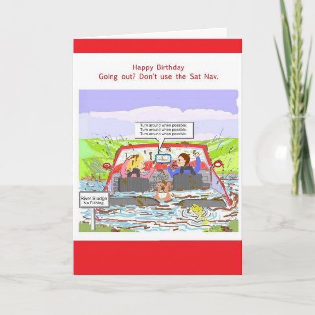 Birthday card Sat Nav joke (Front)