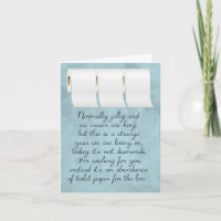 Birthday Card Self Isolation Day Toilet Roll, Cor
