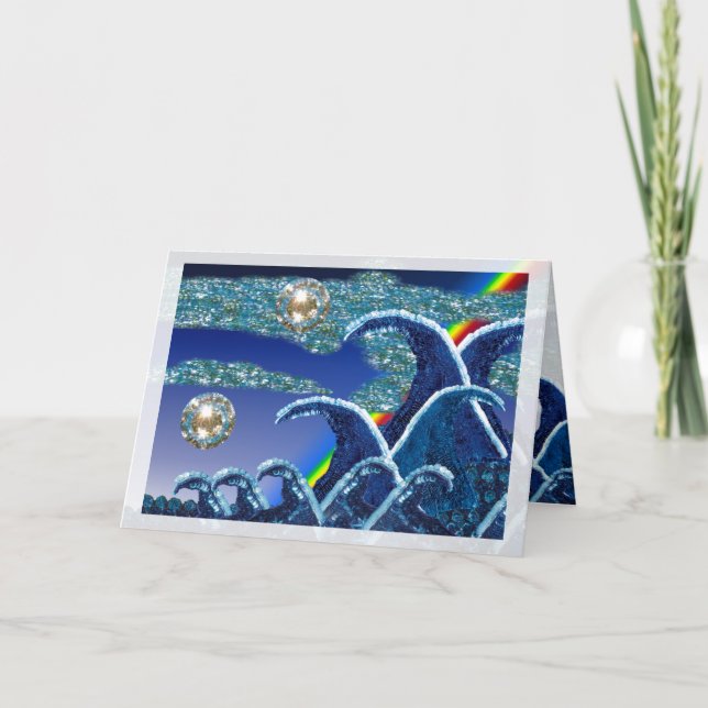 Birthday Card | Sequin Waves | Seascape (Front)
