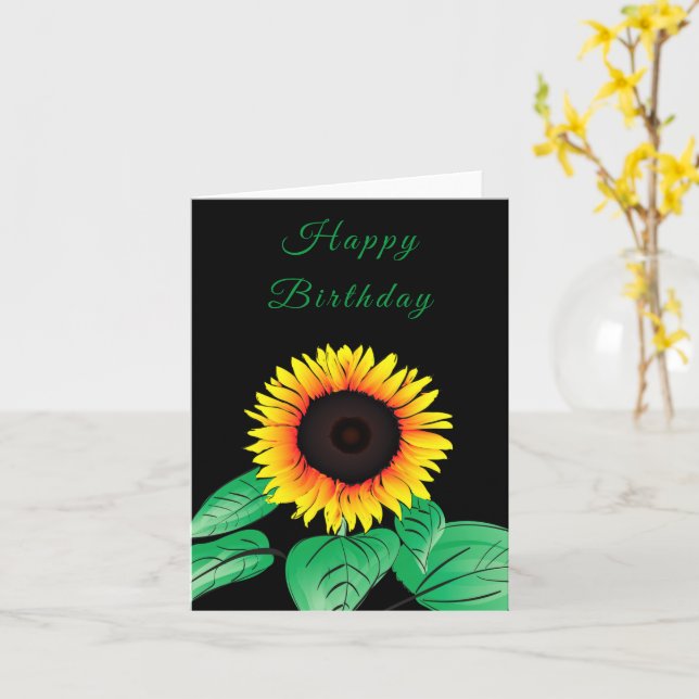 Birthday Card Sunflower Your Colours and Text (Yellow Flower)