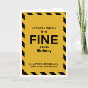 Birthday Card that looks like parking ticket!
