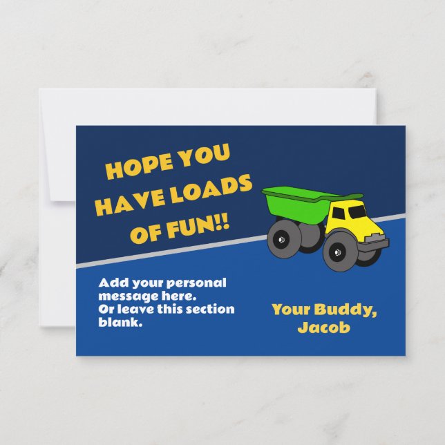 Birthday Card - Truck (Back)