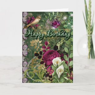 Birthday card. Victorian vintage card. Card