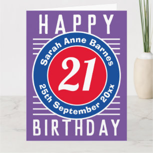 Birthday Card with Age, Name, & Date