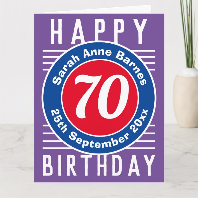 Birthday Card with Age, Name, & Date (Front)